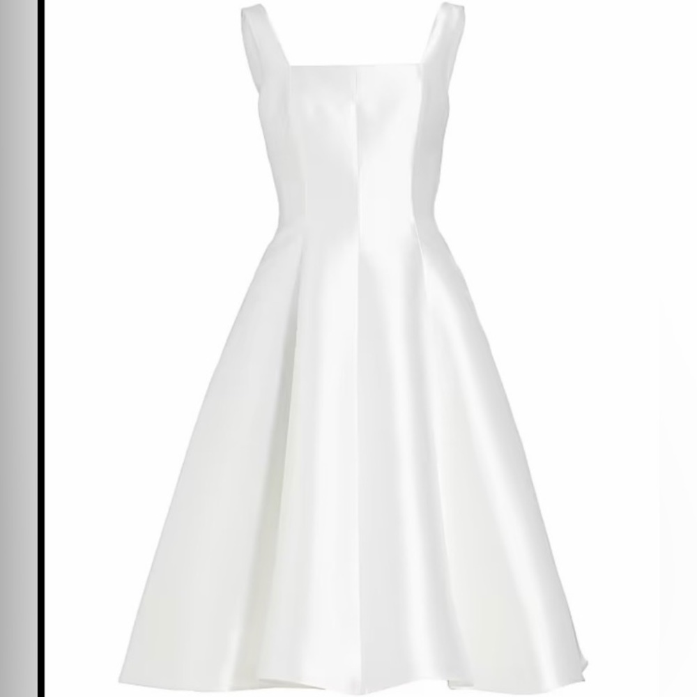Amsale White Mikado Satin Wedding Dress